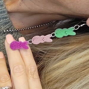 EASTER PEEPS Bunny Chain Dangle Earrings